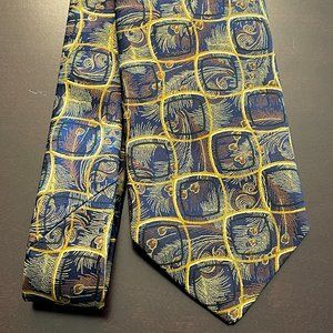 ROBERT TALBOTT Best of Class Silk Necktie Designer Geometric Gold/Brown